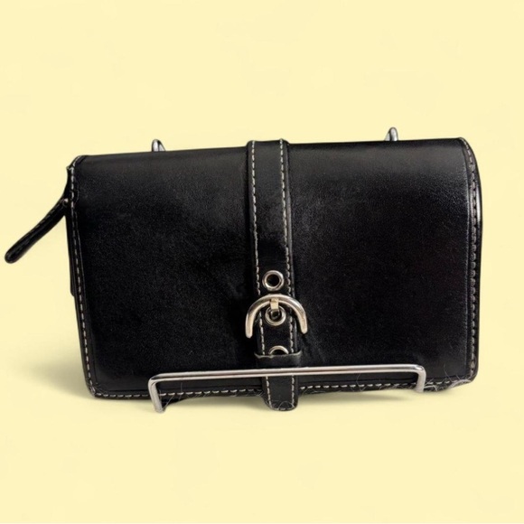 COACH Vintage Black Leather Y2K Legacy Trifold Wallet - Picture 1 of 8